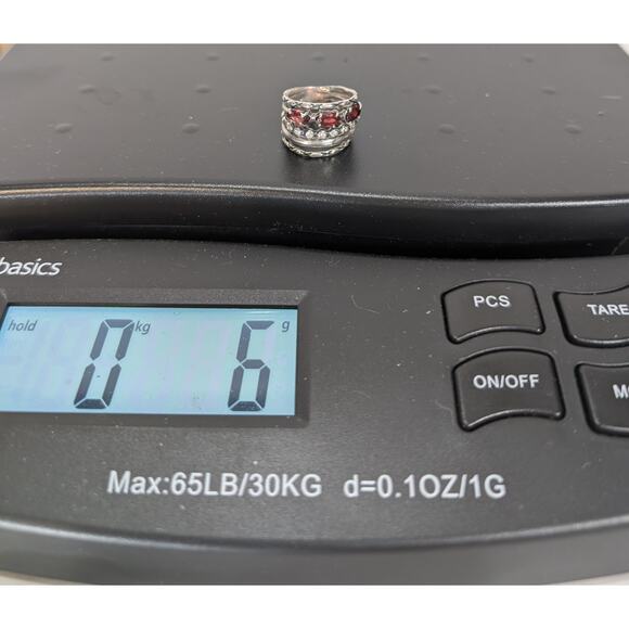 Sundance Catalog Sterling Silver Garnet Diamond All Together Ring Size 5 Israel - Picture 9 of 9